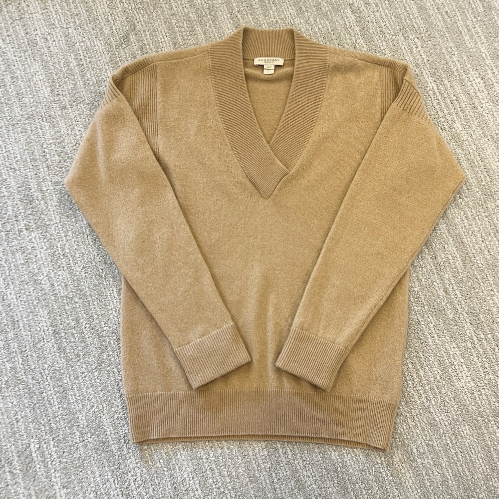 Burberry Brit Plaid Cuff Cashmere Sweater - Picture 2 of 13